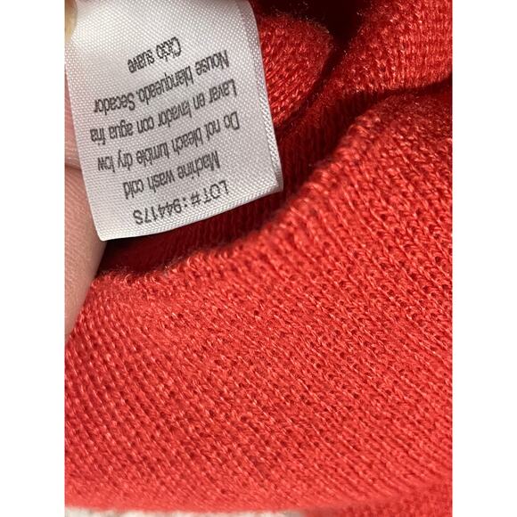 Poof Tie Back Sweater Women's Size Large Long Sleeve Red W883-M - Picture 8 of 9